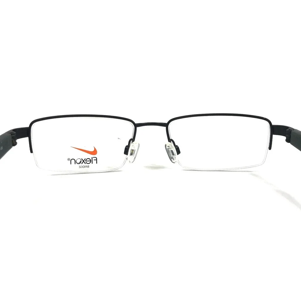 Nike with Flexon Eyeglasses Frames 4634 004 Matte Black Gray Rectangle 49-17-130